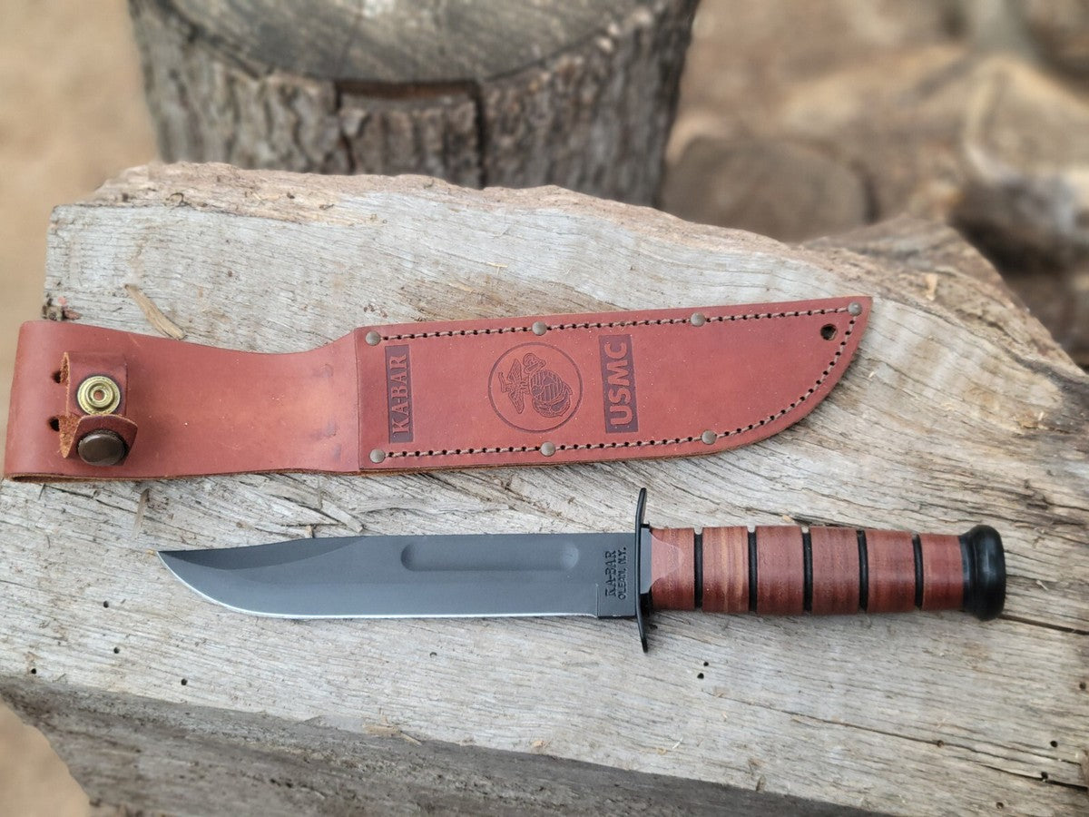 Poignard KA-BAR U.S.M.C. Classic - Lame Acier Carbone 1095 & Étui Cuir