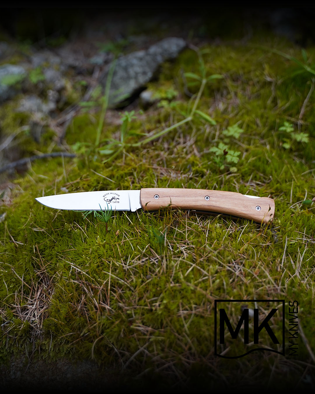 Couteau Pliant Salamandra Olivier 10cm : Artisanal Espagnol avec Étui Cuir