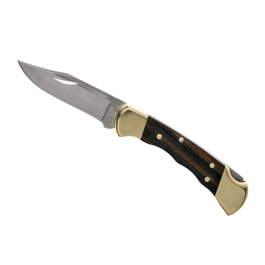 Buck 112 Ranger Classique : Couteau Pliant de Poche, Bois et Laiton