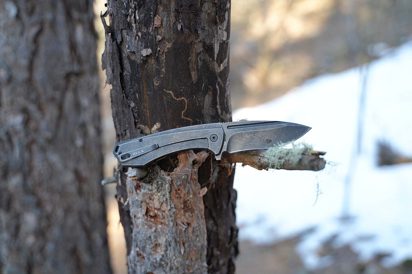 Couteau Buck Ruckus Vert OD Green - Mousqueton & Décapsuleur - 0713GRS
