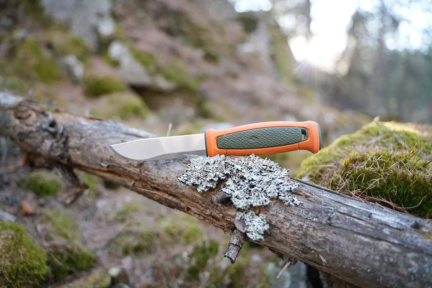 Morakniv Kansbol Orange/Green Knife with Polymer Sheath - Versatile Bushcraft &amp; Outdoor