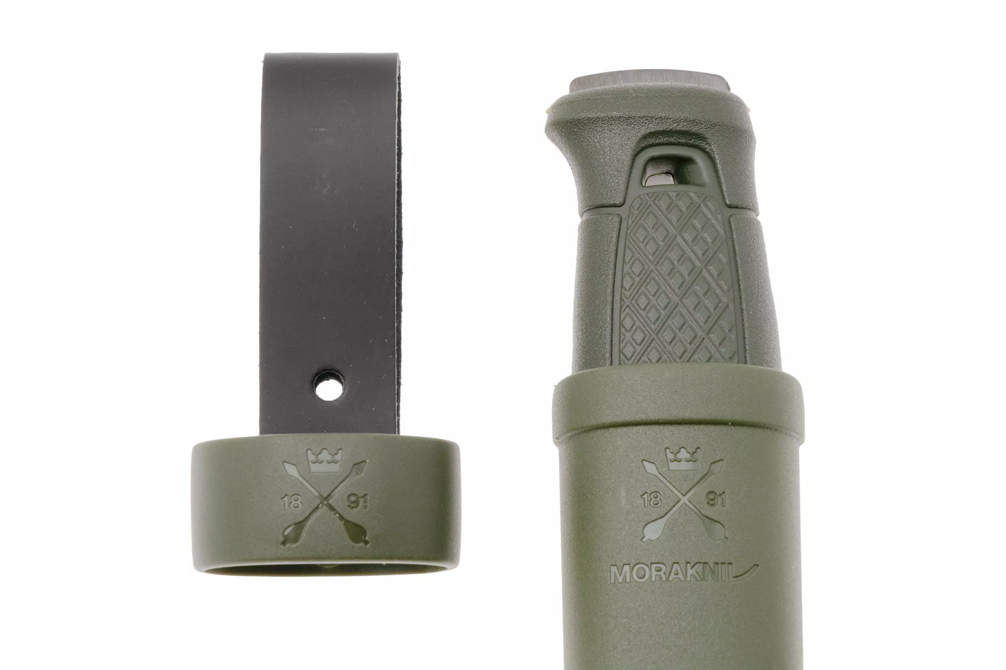 Morakniv Garberg Messer, Klinge aus schwarzem Kohlenstoffstahl – grüner Griff – individuell anpassbar