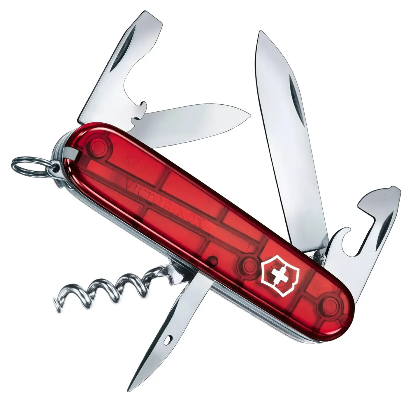 Victorinox Zwitsers Zakmes Spartan Robijn – 12 Functies (Transparant)