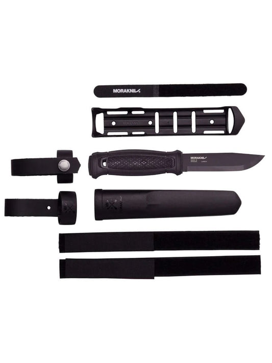 Mora Garberg Carbone Noir : Poignard Full Tang Tactic Multi-Mount